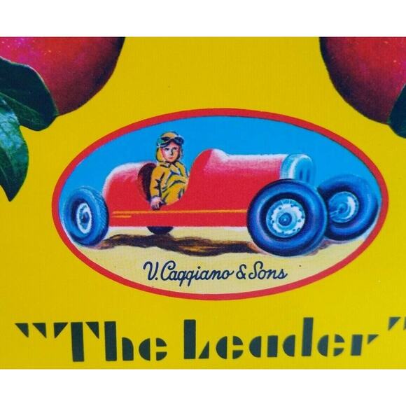 Sunny Slope Nectarines Fruit Crate Label Race Car Auto Original Vintage 1960's - Picture 1 of 3
